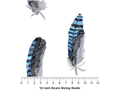 Quill Materials Birds Vinyl Film Pattern Size 12 inch Scale~Rwraps Quill Materials Birds Sizing Chart~2