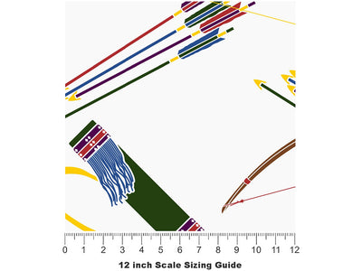 Quiver and Bow Sport Vinyl Film Pattern Size 12 inch Scale~Rwraps Quiver and Bow Sport Sizing Chart~2