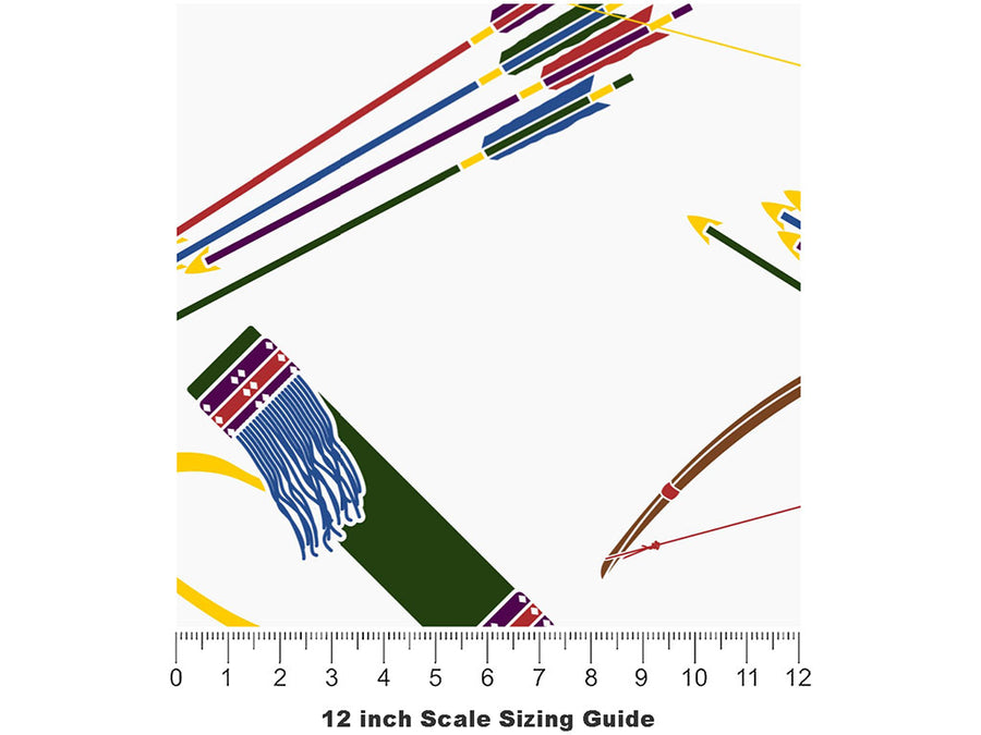 Quiver and Bow Sport Vinyl Film Pattern Size 12 inch Scale~Rwraps Quiver and Bow Sport Sizing Chart~2