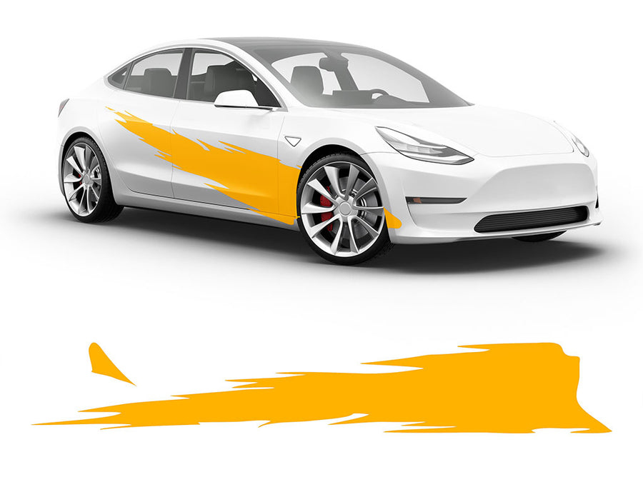 3M Sunflower Yellow R Tear Body Graphic~Full Side Auto Decal Kit~0