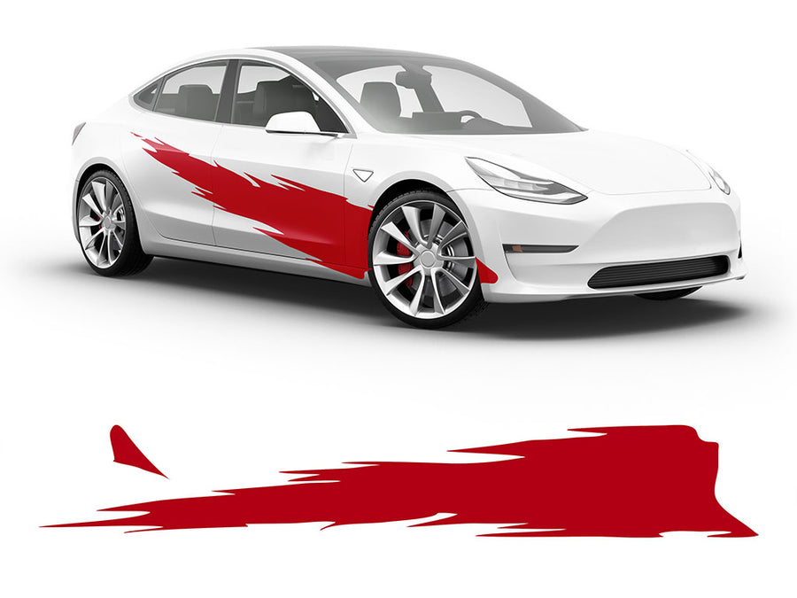 3M Dark Red R Tear Body Graphic~Full Side Auto Decal Kit~0