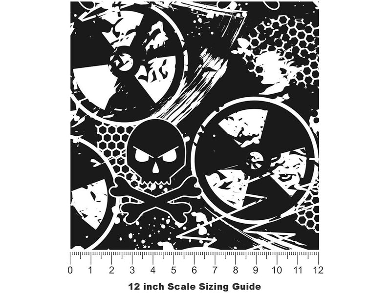 Radioactive Monochrome Graffiti Vinyl Film Pattern Size 12 inch Scale~Rwraps Radioactive Monochrome Graffiti Sizing Chart~3