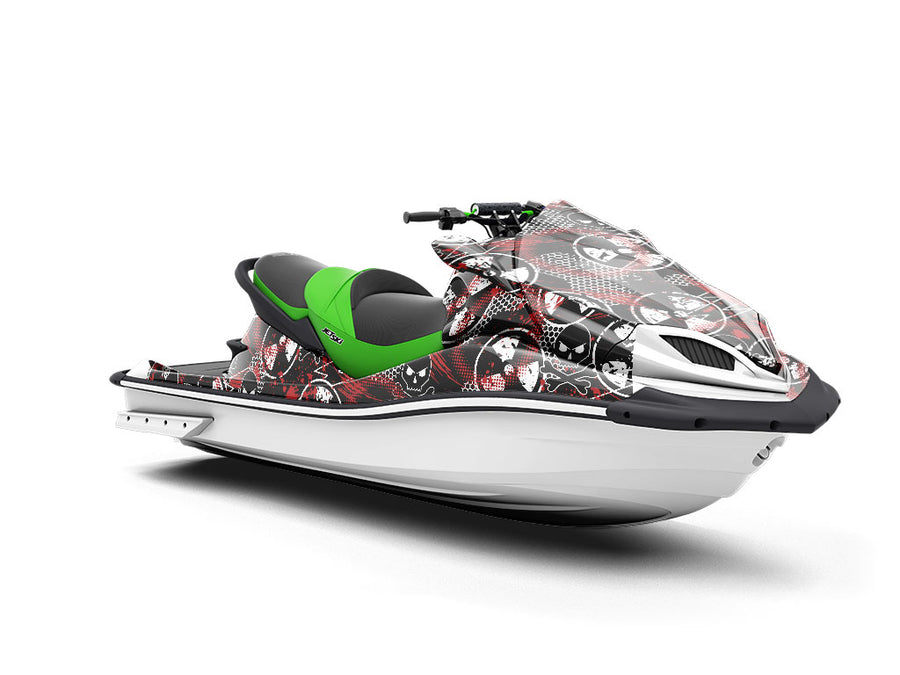 Radioactive Red Graffiti Jet Ski Vinyl Customized Wrap