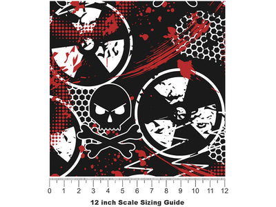 Radioactive Red Graffiti Vinyl Film Pattern Size 12 inch Scale~Rwraps Radioactive Red Graffiti Sizing Chart~3