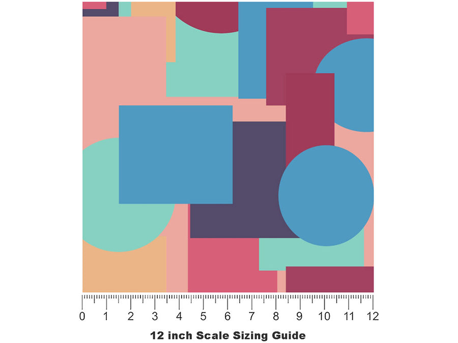 Ragout Fantasy Mosaic Vinyl Film Pattern Size 12 inch Scale~Rwraps Ragout Fantasy Mosaic Sizing Chart~2