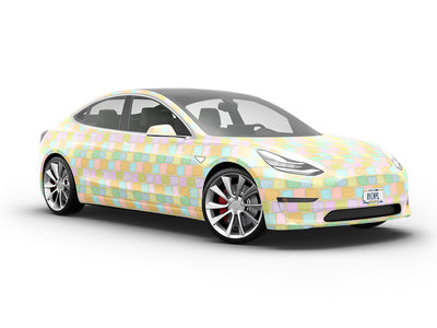 Rainbow Blocks Tile Vehicle Vinyl Wrap