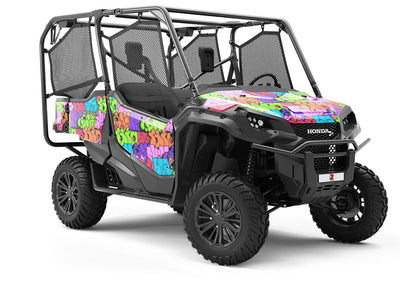 Rainbow Bubbled Graffiti Utility Vehicle Vinyl Wrap