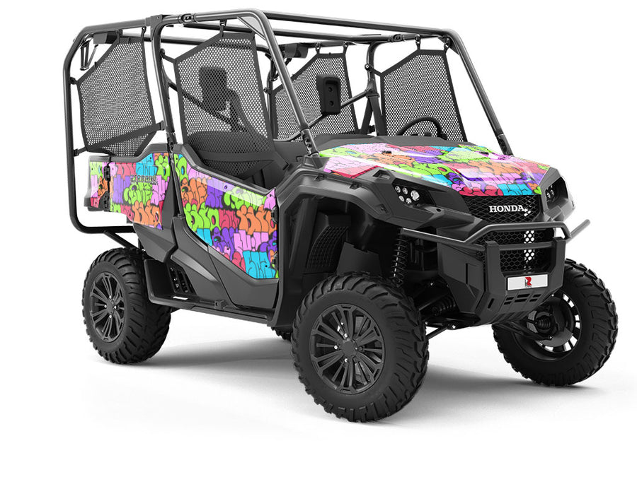 Rainbow Bubbled Graffiti Utility Vehicle Vinyl Wrap