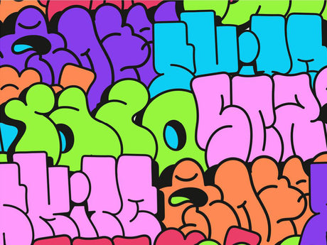 Rainbow Bubbled Graffiti Vinyl Wrap Pattern~Rwraps Series 914 Digitally Printed Vinyl Wrap~0