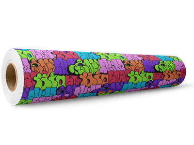 Rainbow Bubbled Graffiti Wrap Film Wholesale Roll~Rwraps Series 914 Digitally Printed Vinyl Roll~5