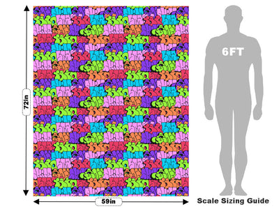 Rainbow Bubbled Graffiti Vehicle Wrap Scale~Rwraps Series 914 Rainbow Bubbled Graffiti Measurements~2