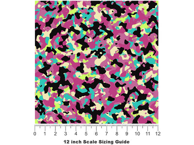 Rainbow Buckshot Camouflage Vinyl Film Pattern Size 12 inch Scale~Rwraps Rainbow Buckshot Camouflage Sizing Chart~3