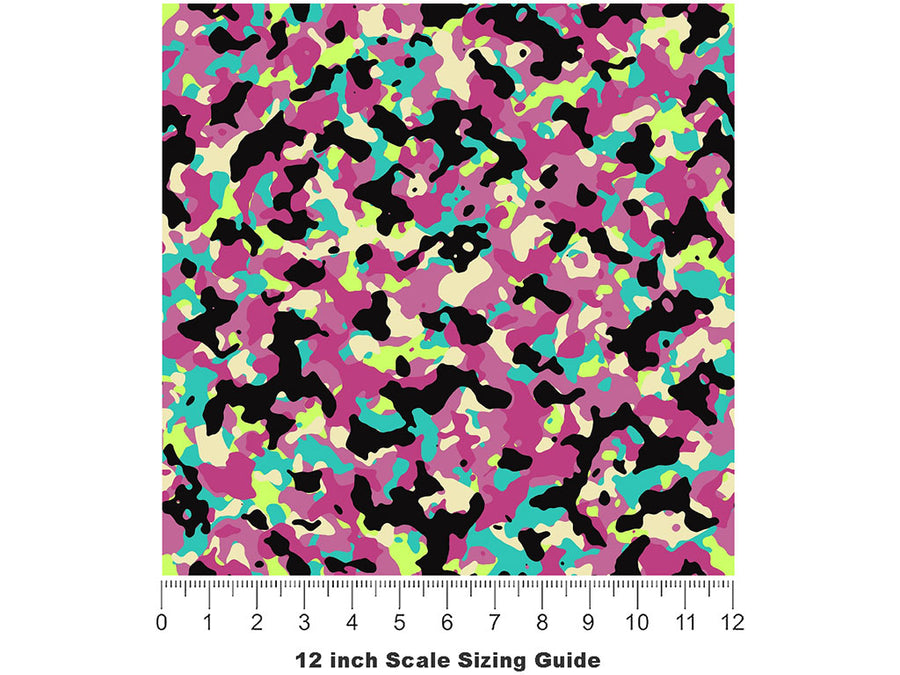 Rainbow Buckshot Camouflage Vinyl Film Pattern Size 12 inch Scale~Rwraps Rainbow Buckshot Camouflage Sizing Chart~3