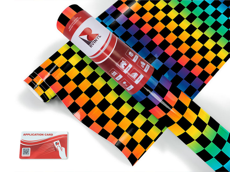 rainbow checkered Craft Vinyl Roll