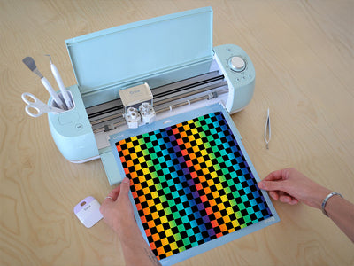 rainbow checkered Cricut Compatible Vinyl