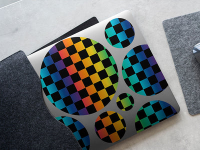 rainbow checkered DIY Laptop Stickers