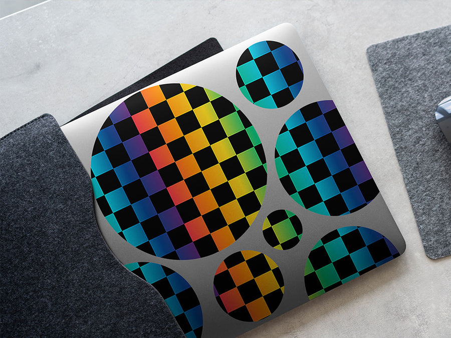 rainbow checkered DIY Laptop Stickers