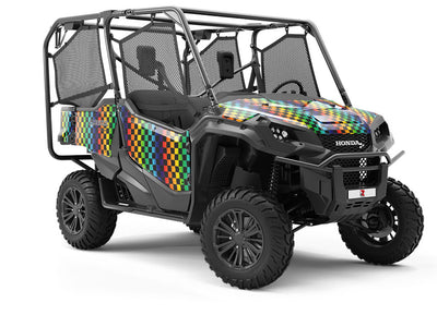 Rainbow Checkered Utility Vehicle Vinyl Wrap
