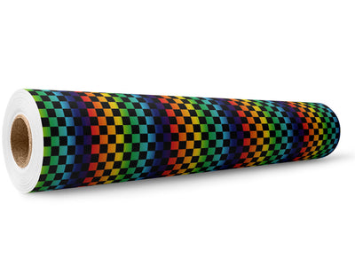 Rainbow Checkered Wrap Film Wholesale Roll~Rwraps Series 914 Digitally Printed Vinyl Roll~6