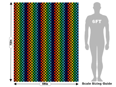 Rainbow Checkered Vehicle Wrap Scale~Rwraps Series 914 Rainbow Checkered Measurements~2