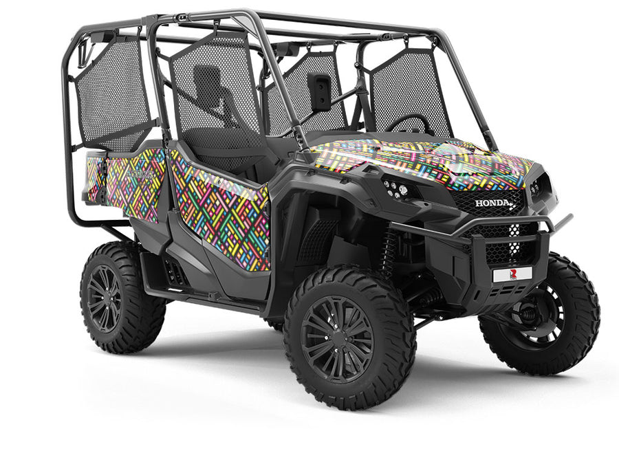 Rainbow Explosion Tile Utility Vehicle Vinyl Wrap