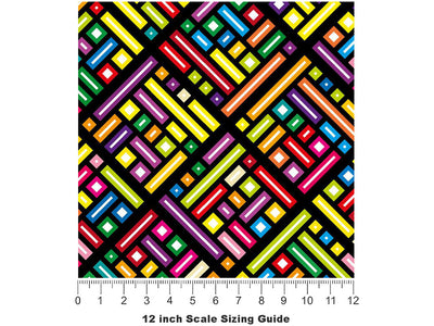 Rainbow Explosion Tile Vinyl Film Pattern Size 12 inch Scale~Rwraps Rainbow Explosion Tile Sizing Chart~3