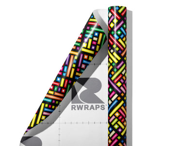 Rainbow Explosion Tile Wrap Film Sheets~Rwraps Series 914 Rainbow Explosion Tile Scrolled Sheet~4