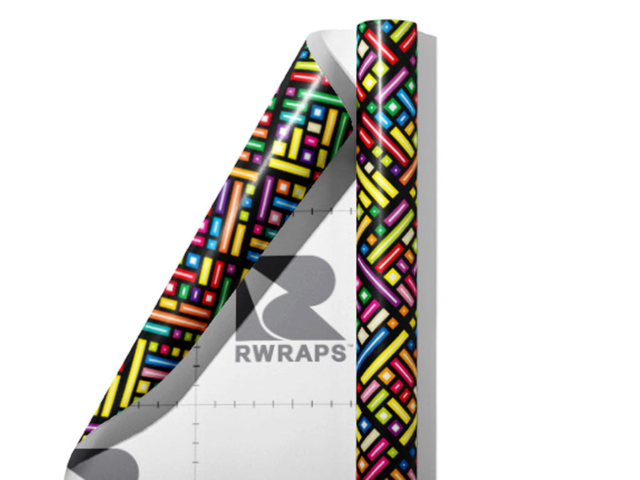 Rainbow Explosion Tile Wrap Film Sheets~Rwraps Series 914 Rainbow Explosion Tile Scrolled Sheet~4