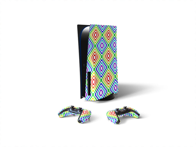 rainbow floors mosaic Sony PS5 DIY Skin