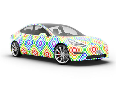Rainbow Floors Mosaic Vehicle Vinyl Wrap