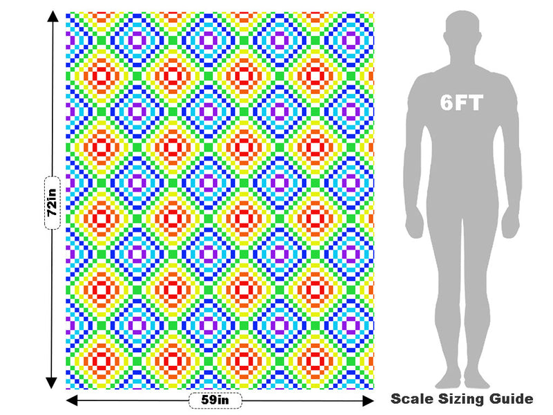 Rainbow Floors Mosaic Vehicle Wrap Scale~Rwraps Series 914 Rainbow Floors Mosaic Measurements~1