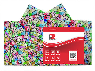 rainbow fragments stained glass Craft Vinyl Sheet Pack