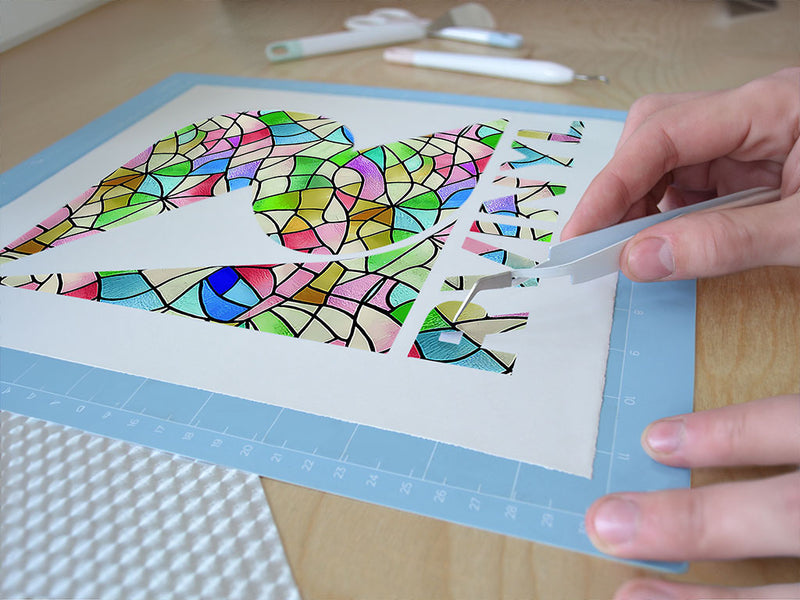 rainbow fragments stained glass Easy Weed Craft Vinyl