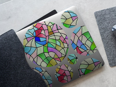 rainbow fragments stained glass DIY Laptop Stickers
