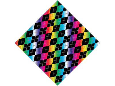 Rainbow Gradient Argyle Vinyl Wrap Pattern
