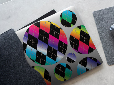 rainbow gradient argyle DIY Laptop Stickers