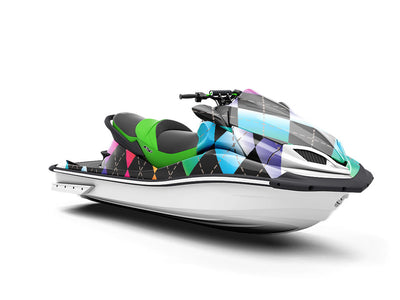 Rainbow Gradient Argyle Jet Ski Vinyl Customized Wrap