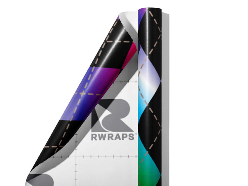 Rainbow Gradient Argyle Wrap Film Sheets~Rwraps Series 914 Rainbow Gradient Argyle Scrolled Sheet~3