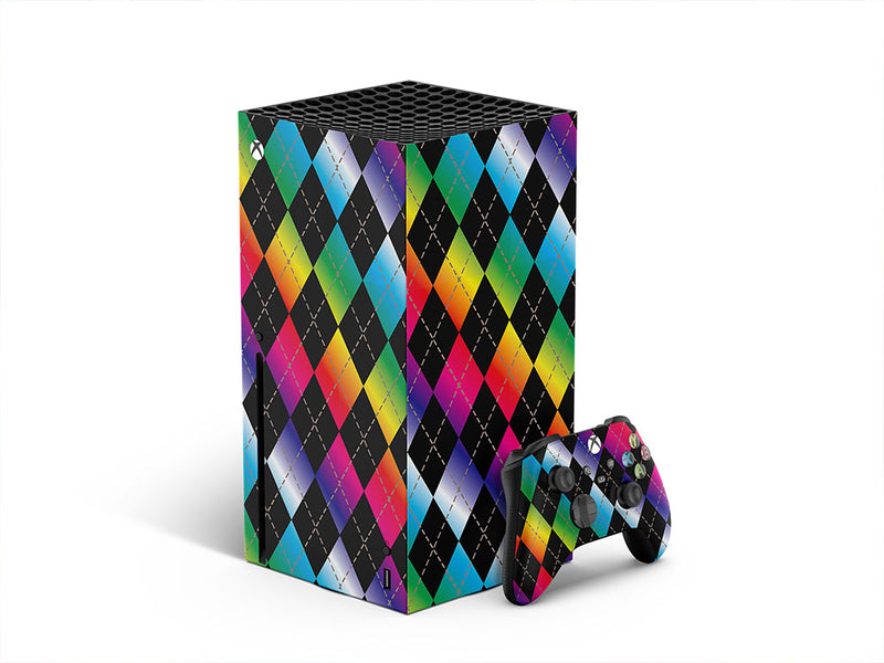 rainbow gradient argyle XBOX DIY Decal