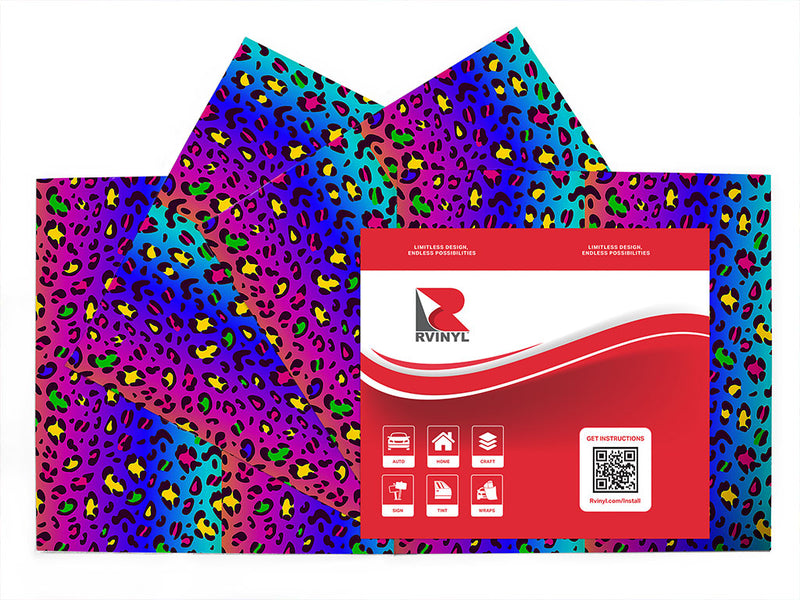 rainbow leopard animal print Craft Vinyl Sheet Pack