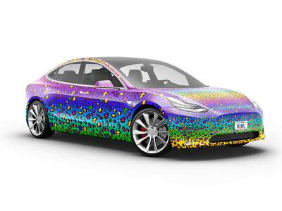 Rainbow Leopard Vehicle Vinyl Wrap