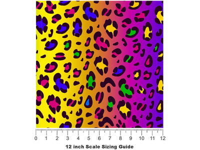 Rainbow Leopard Vinyl Film Pattern Size 12 inch Scale~Rwraps Rainbow Leopard Sizing Chart~3