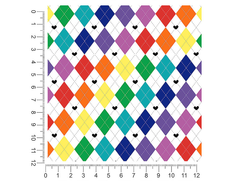 rainbow love argyle 1ft x 1ft Craft Sheets
