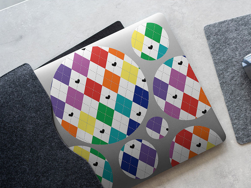 rainbow love argyle DIY Laptop Stickers