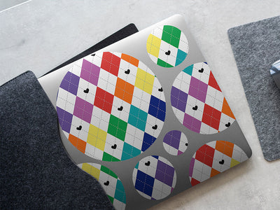 rainbow love argyle DIY Laptop Stickers