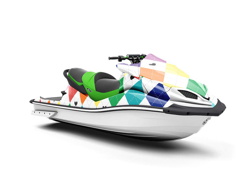 Rainbow Love Argyle Jet Ski Vinyl Customized Wrap