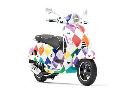 Rainbow Love Argyle Vespa Scooter Wrap Film