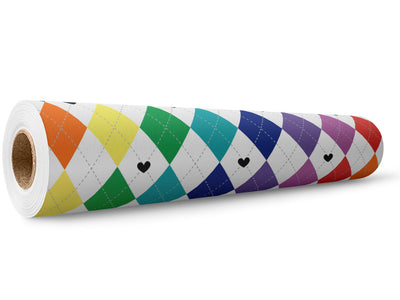 Rainbow Love Argyle Wrap Film Wholesale Roll~Rwraps Series 914 Digitally Printed Vinyl Roll~5