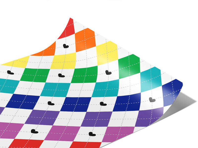 Rainbow Love Argyle Vinyl Wraps~Rwraps Series 914 Digitally Printed Vinyl Wrap~0