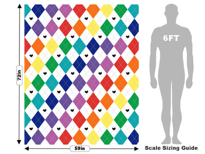 Rainbow Love Argyle Vehicle Wrap Scale~Rwraps Series 914 Rainbow Love Argyle Measurements~1